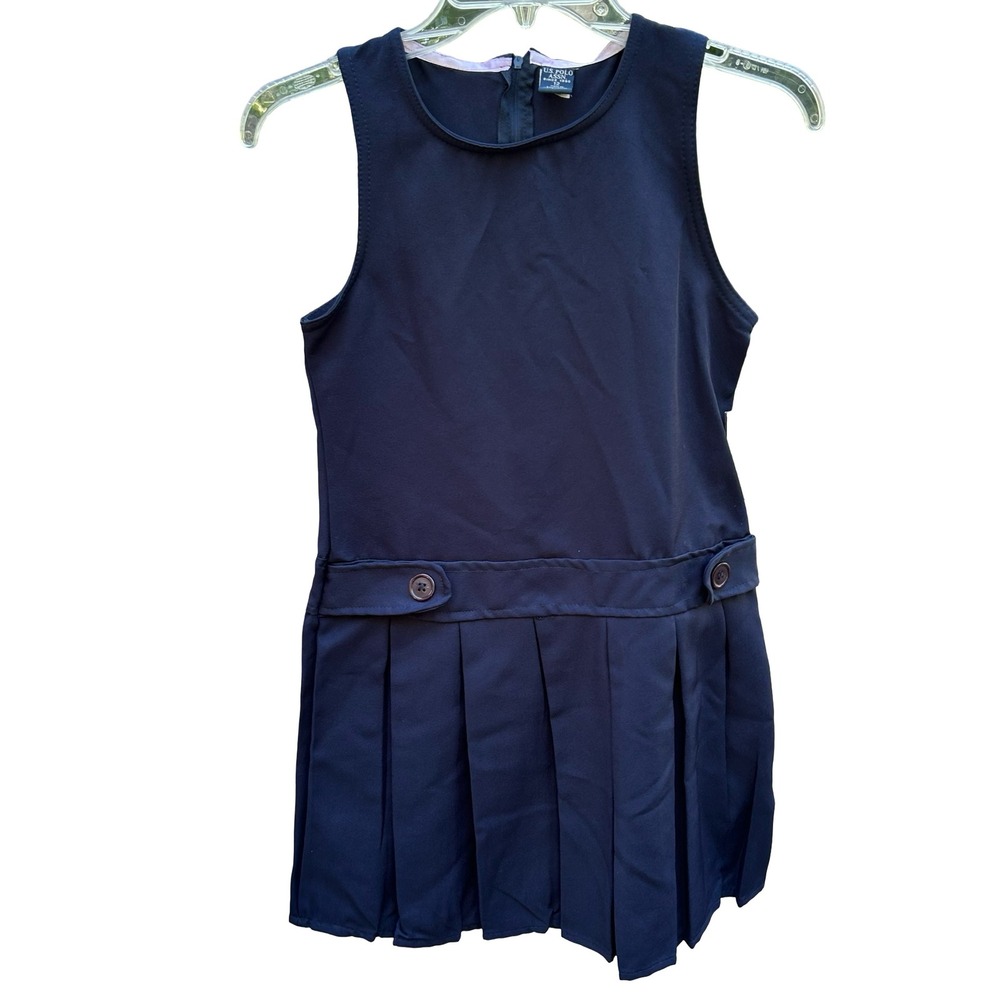 US Polo Girls Navy Blue Pleated‎ School Uniform Jumper Dress Size 12 A3F294NACV